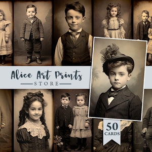 Junk Journaling Ephemera, Junk Journal vintage Little Girl and Boy, Retro Photos Digital, Printable Antique Portraits vintage photo children
