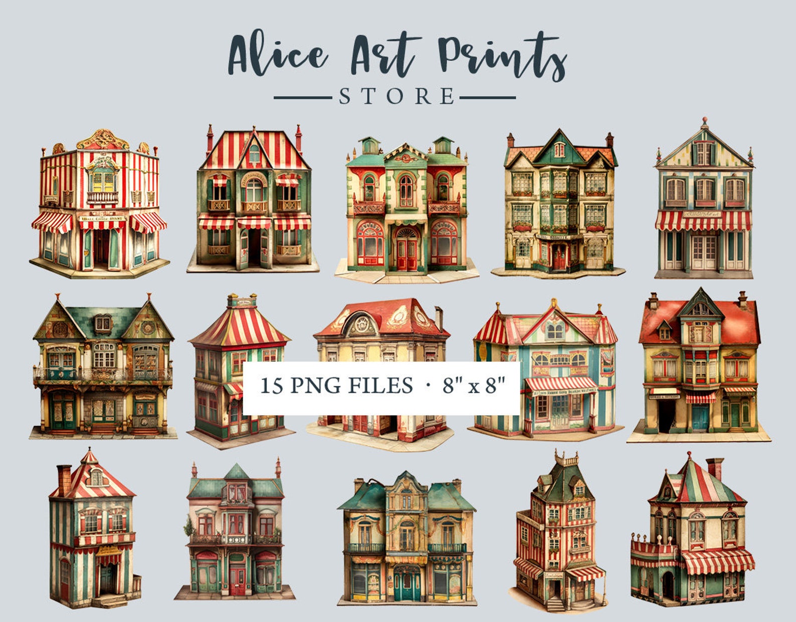 Printable French Paper Doll House Clipart Bundle, Furniture, Dollhouse ...