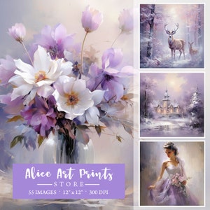 Fundo aquarela roxo de inverno, papel digital de conto de inverno, Instagram de mídia social romântica, diário de lixo, álbum de recortes, criação de cartões