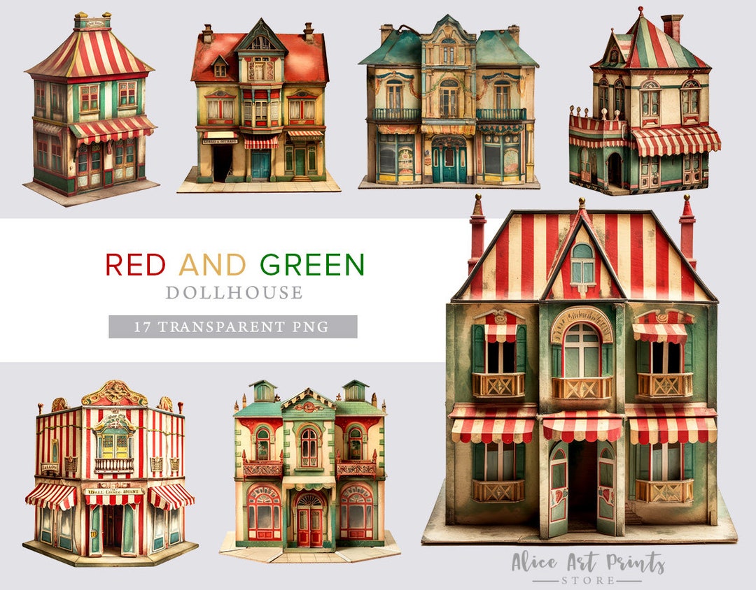 Printable French Paper Doll House Clipart Bundle, Furniture, Dollhouse ...