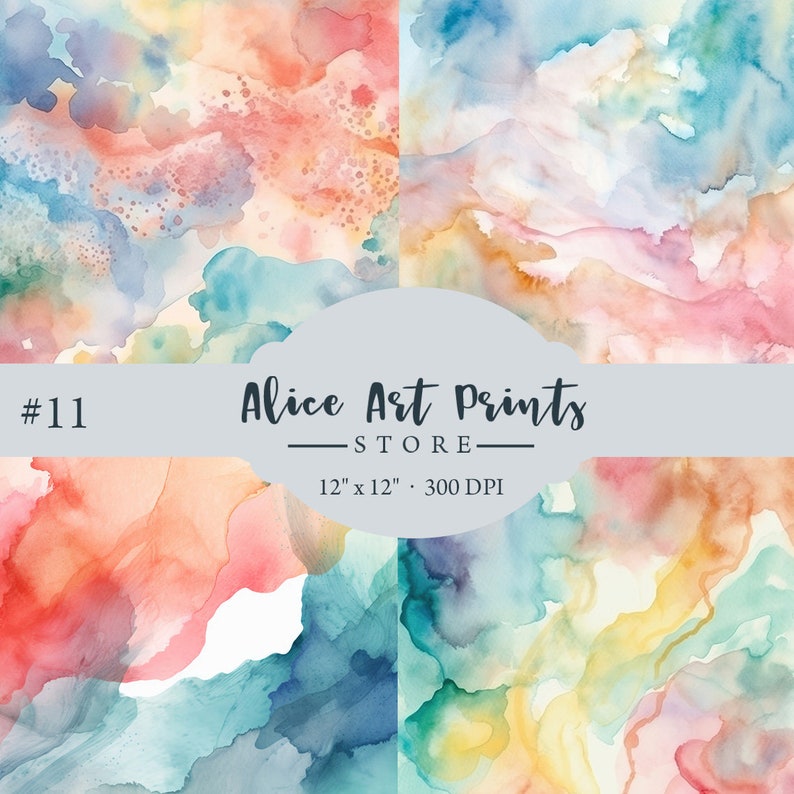 Pastel Watercolor Texture Digital Paper Backgrounds - Etsy