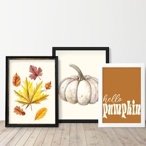 Hello Pumpkin Digital Print, Fall Decorations, Printable Wall Art, Fall Wall Art, Fall Poster Print, Pumpkin Poster