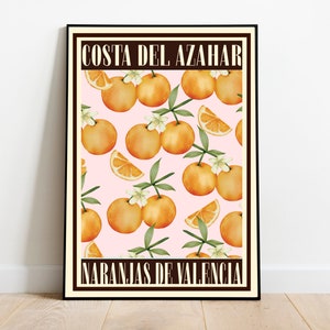 Costa Del Azahar | Kitchen Retro Poster Mural so kitchen decoration | Oranges posters vintage | Digital download