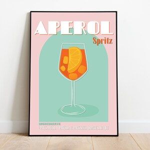 Cartel de Aperol Spritz, cartel retro de Aperol, cartel estético de Aperol Spritz, descarga digital