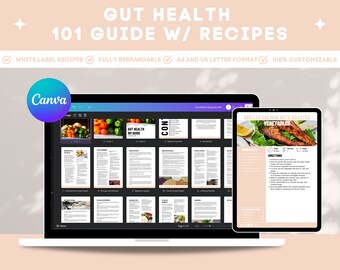 Gut Health Guide Digestive Health Coaching Resources Nutrition Template DFY Coaching Template Customizable Lead Magnet Gut Health Diet
