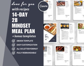 Weight Loss Meal Plan eBook Template: 2B Mindset Recipes (Canva)