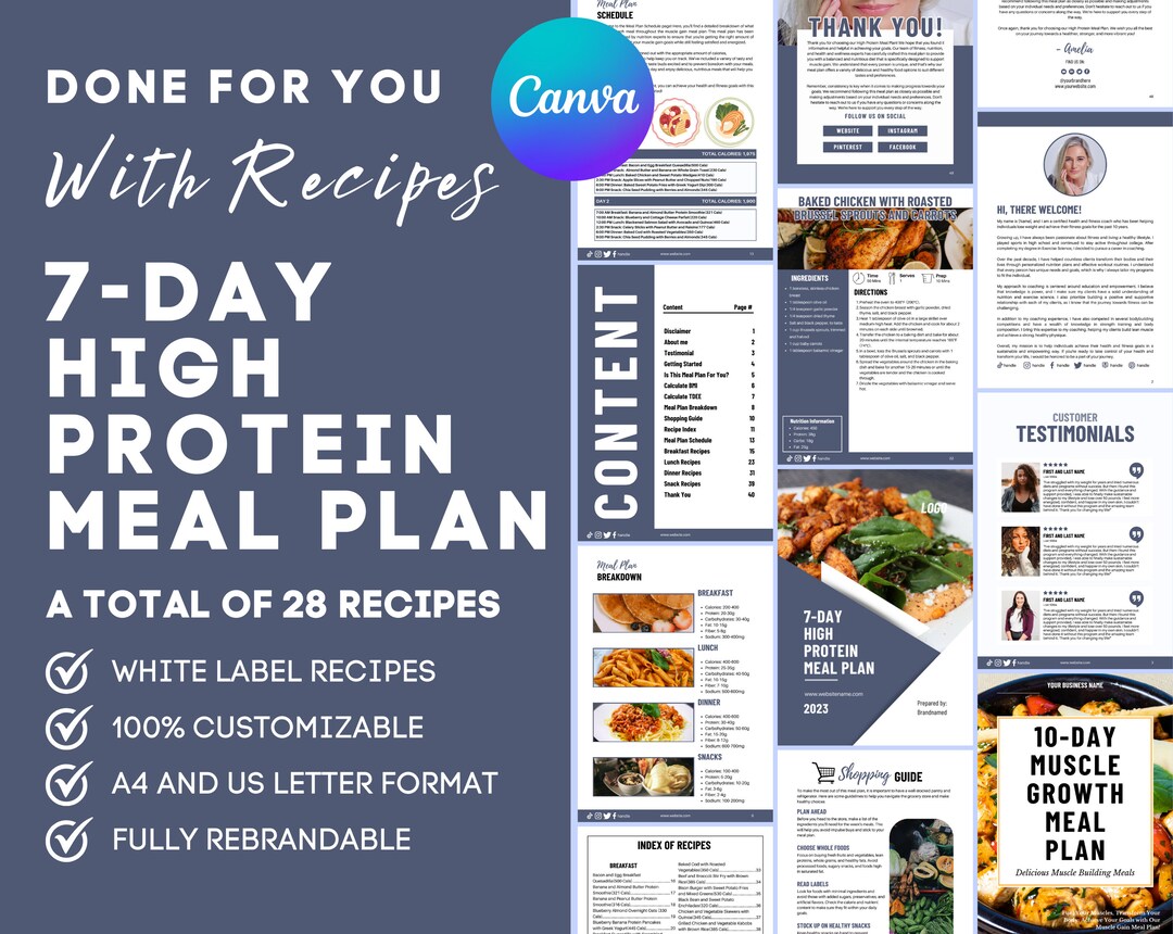 7 day High Protein Meal Plan Template Meal Prep White Label Etsy 7-day-high-protein-meal-plan-template-meal-prep-white-label-etsy