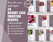 28 Weight Loss Smoothie Recipes: Canva Ebook Template (DFY)