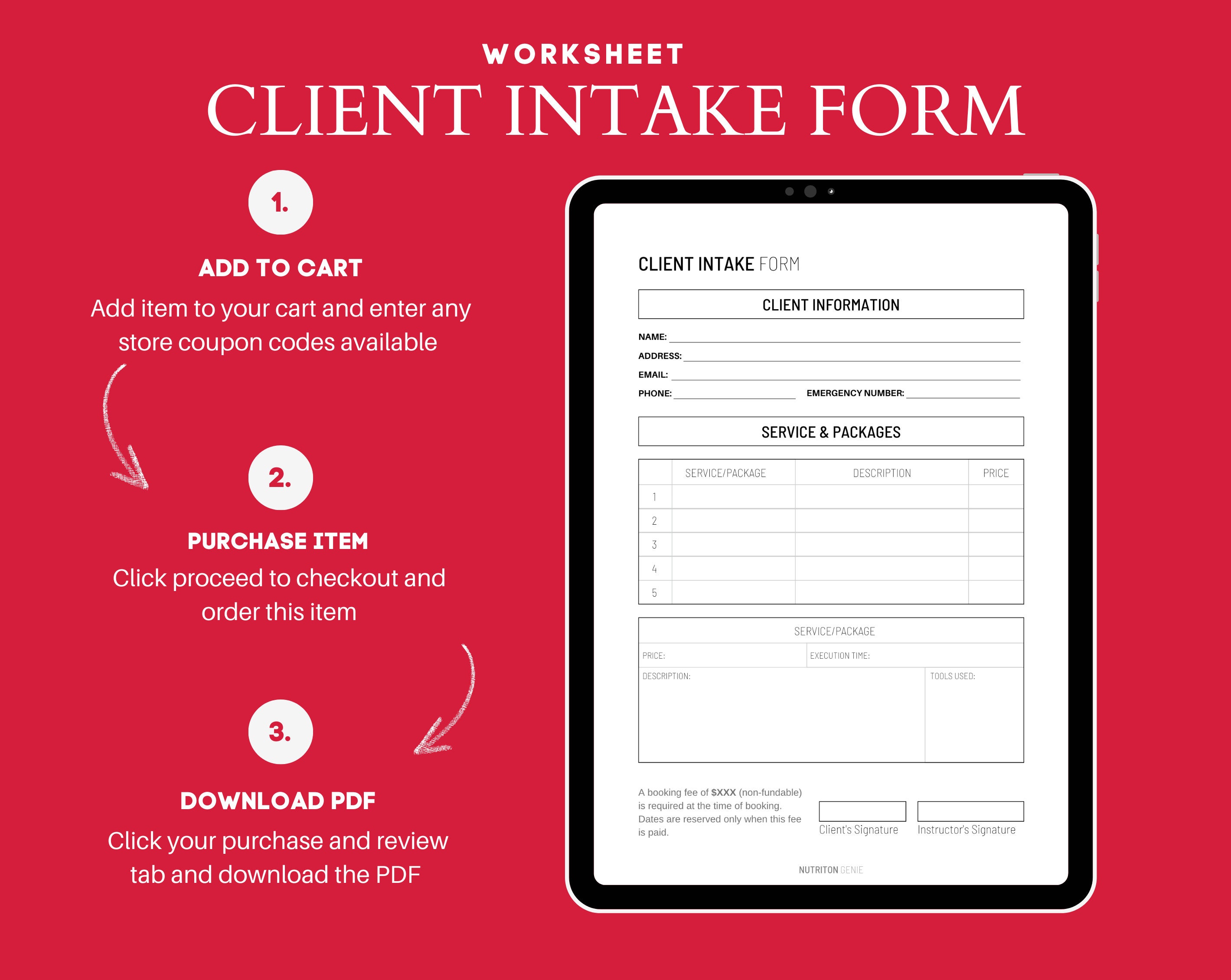 Client Intake Form Digital Download Client Onboarding Template Canva ...