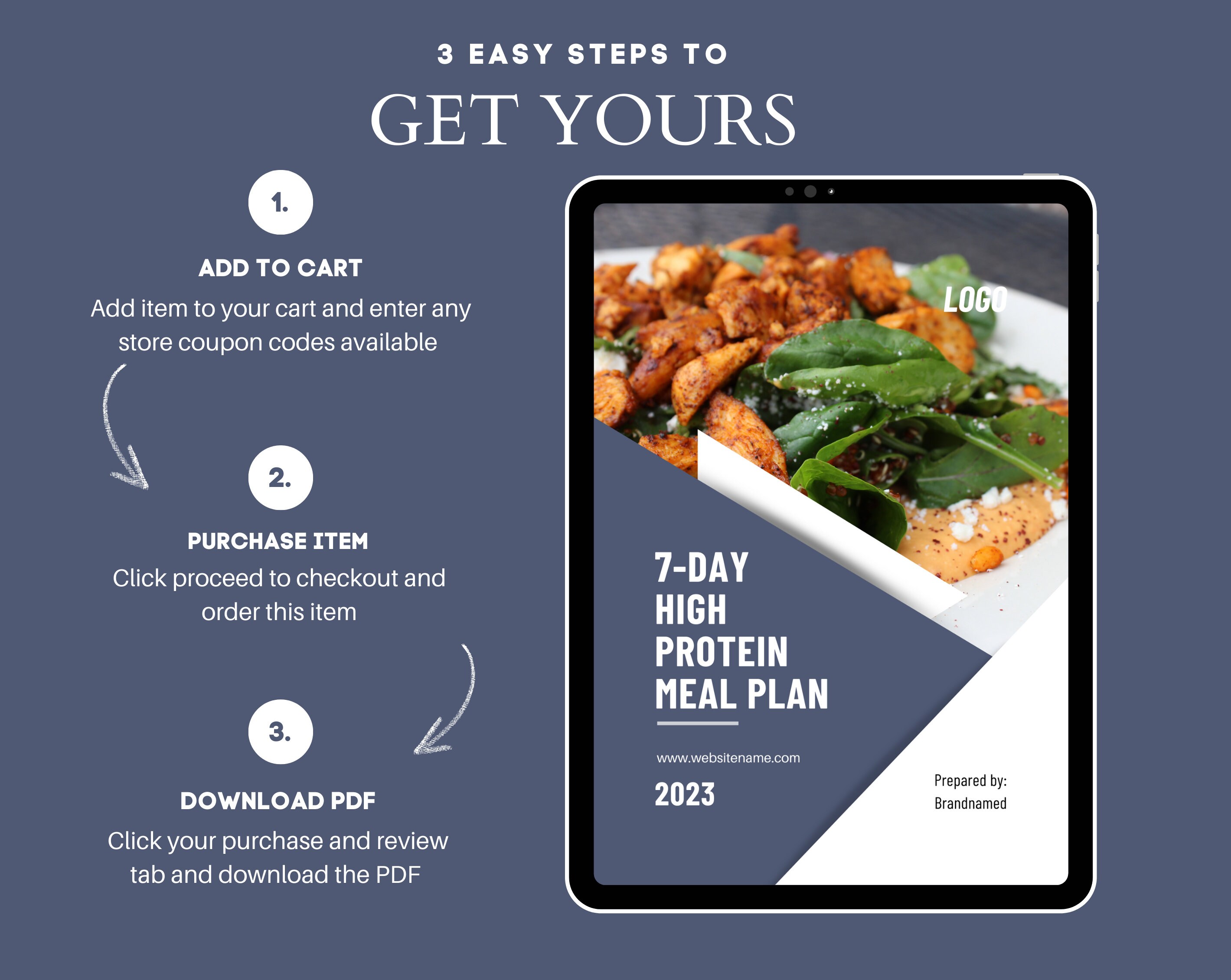 7-day High Protein Meal Plan Template Easy Recipe, Cookbook Recipe
