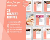 28 Healthy Dessert Recipes: Canva Cookbook Template (Digital Download)