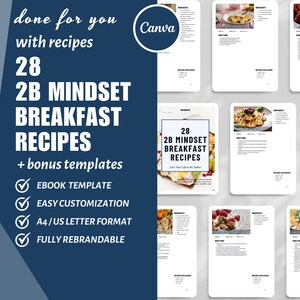 Modello eBook Canva, Modello piano pasti per la perdita di peso 2B, Modelli per piccole imprese, Modello ricetta, Prodotto digitale dfy, Piano pasti a basso contenuto di carboidrati