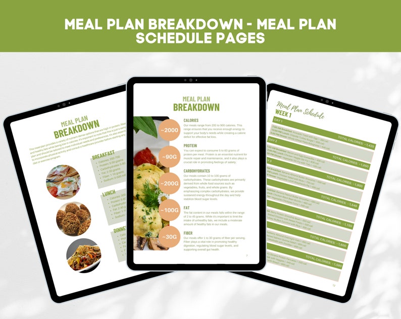Ebook Template Canva, Weight Loss 2B Meal Plan Template, Small Business