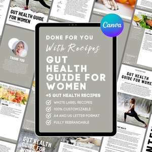 Gut Health Guide for Women Nutrition Template Digestive Health Coaching Resources DFY Coaching Template Customizable Lead Magnet Gut Diet
