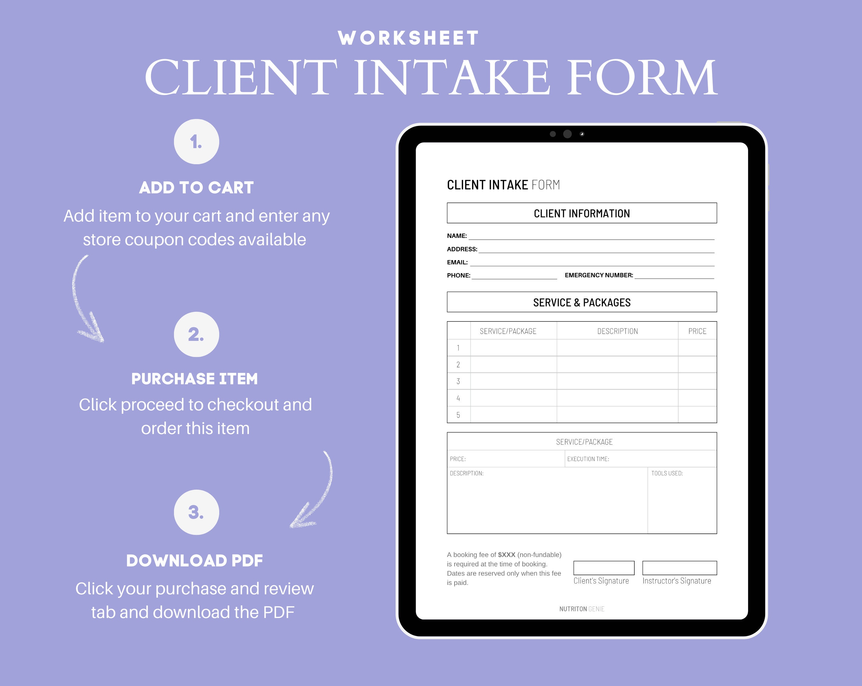 Client Intake Form Digital Download Client Onboarding Template Canva ...