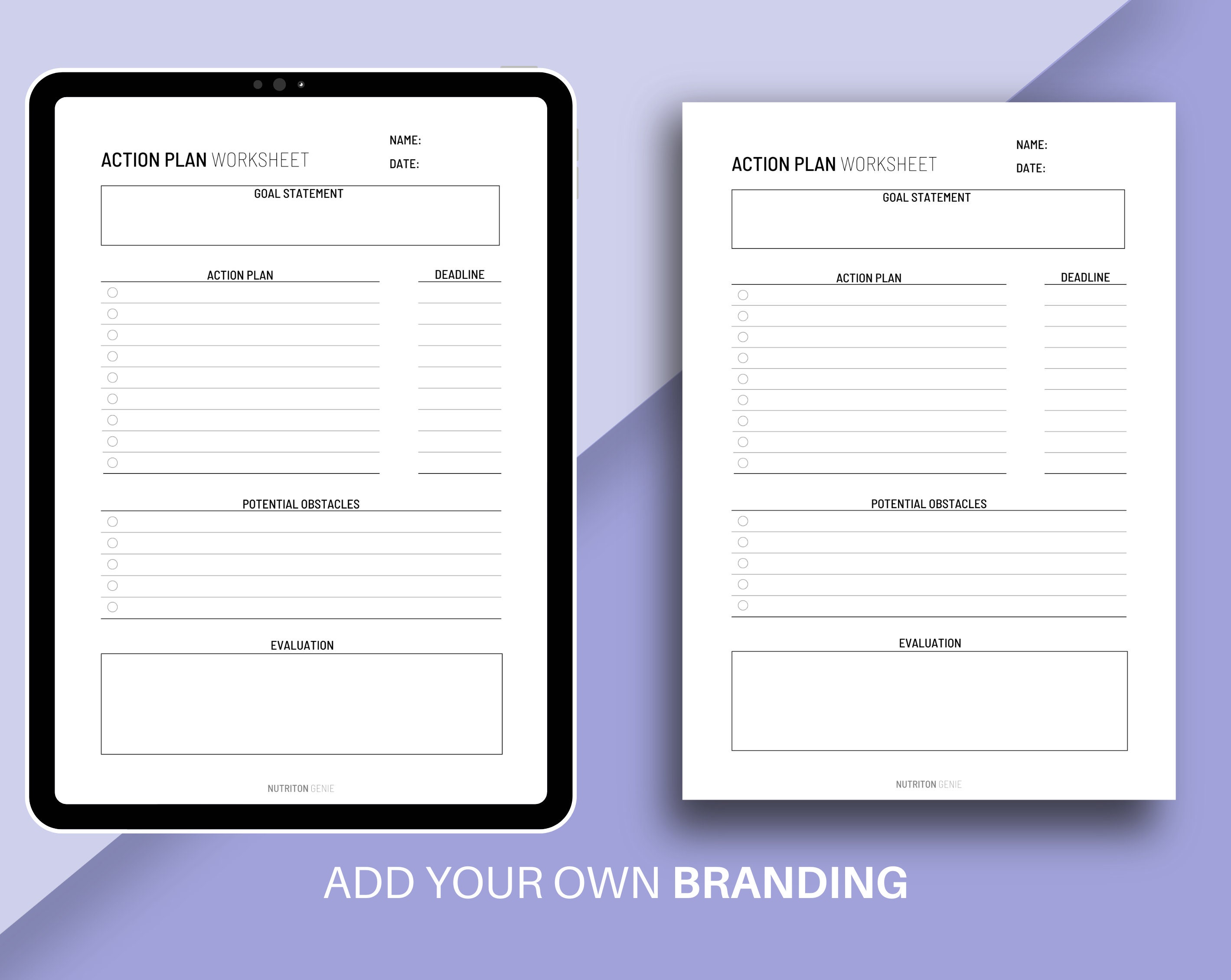 Digital Goal Action Plan Canva Worksheet Goal Action Plan - Etsy