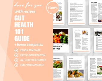 Gut Health 101 Guide: Nutrition & Recipes (DFY Template)