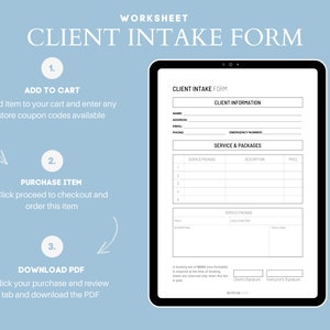 Client Intake Form Digital Download Client Onboarding Template Canva ...