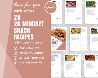 Weight Loss Recipe eBook Template: 2B Mindset Meal Plan (Canva)