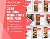 4-Week Weight Loss Meal Plan Template: Canva Recipe eBook (Digital)