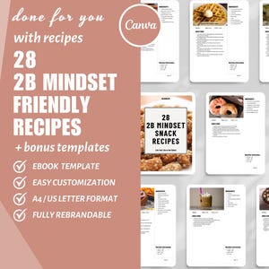 Perdita di peso 2B Mindset Ricette per la preparazione dei pasti, Modello di eBook Canva, Ricette per la pianificazione settimanale dei pasti, Modelli per piccole imprese, Coach nutrizionale