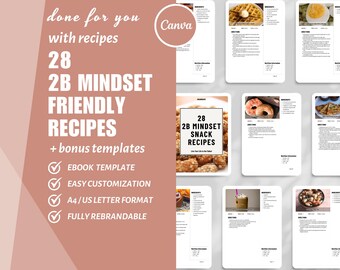 2B Mindset Meal Prep Recipes: Canva eBook Template (Digital Download)