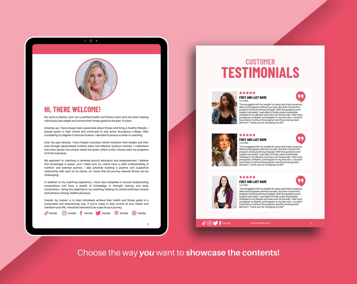 28-day Muscle Gain Meal Plan, Cookbook Recipe Template Canva, Ebook