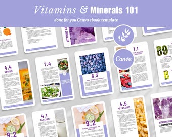 Vitamins and Minerals Guide: Canva Template for Health Coaches (Digital Download)