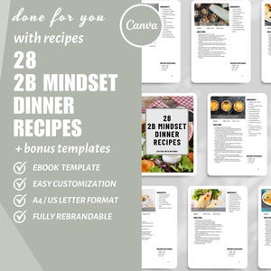 Modello eBook Canva, Modello piano pasti per la perdita di peso 2B, Modelli per piccole imprese, Modello ricetta, Prodotto digitale dfy, Piano pasti a basso contenuto di carboidrati