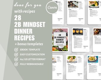 Weight Loss Recipe eBook Template: 2B Mindset Meal Plan (Canva)