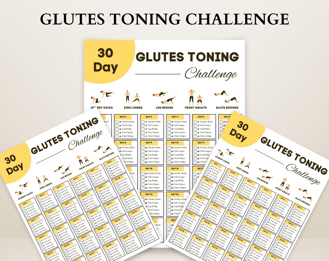 30 Day Glutes Toning Challenge: Leg Exercises (PDF) - Etsy