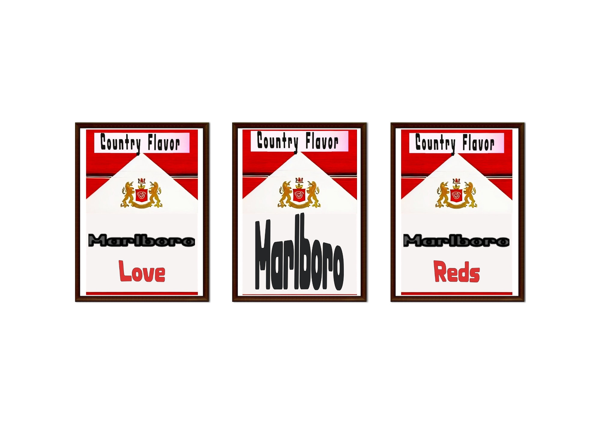 Marlboro Posters Set Digital Download Classic Americana Cigarette Pack
