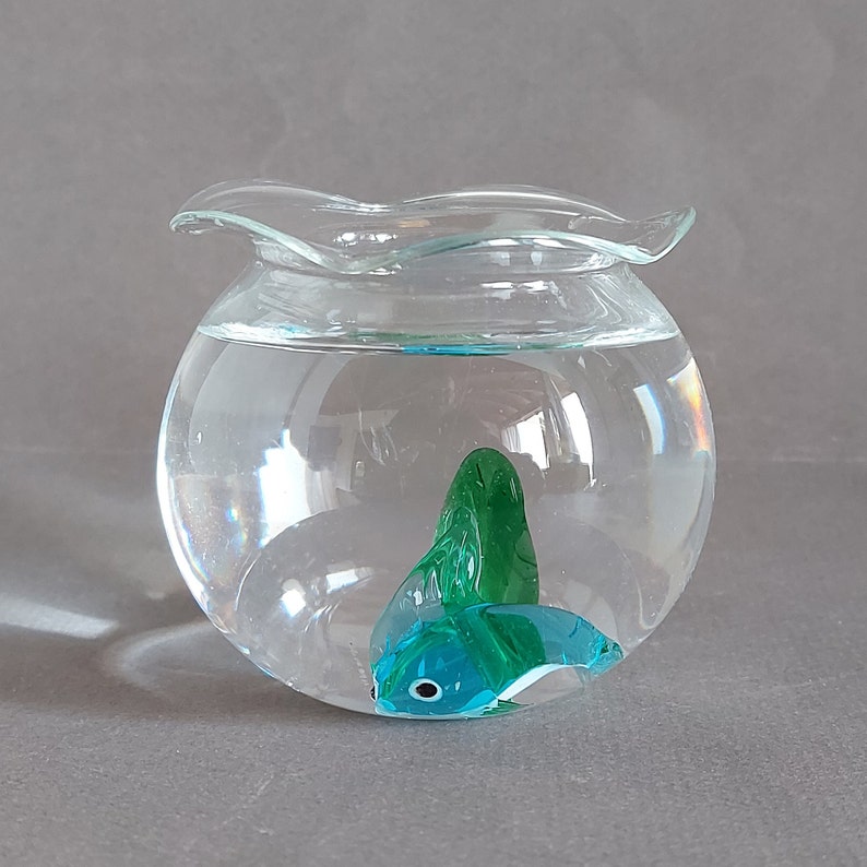 Hand Blown Glass Fish / Dolphin Fish / Glass Bowl / Floating Etsy UK