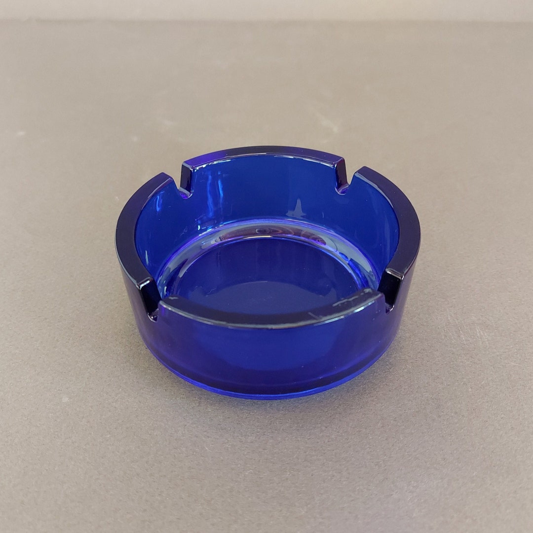 Blue Glass Ashtray Cigars Cigarette Ash Tray Vintage Novelty Ashtray Etsy