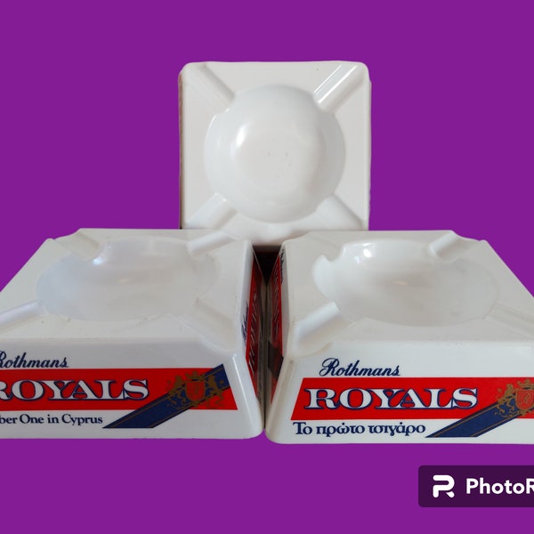 Vintage Rothmans Royals Ashtray - Cigarette Advertising Melamine Tray for Home Decor and Novelty Gifts
