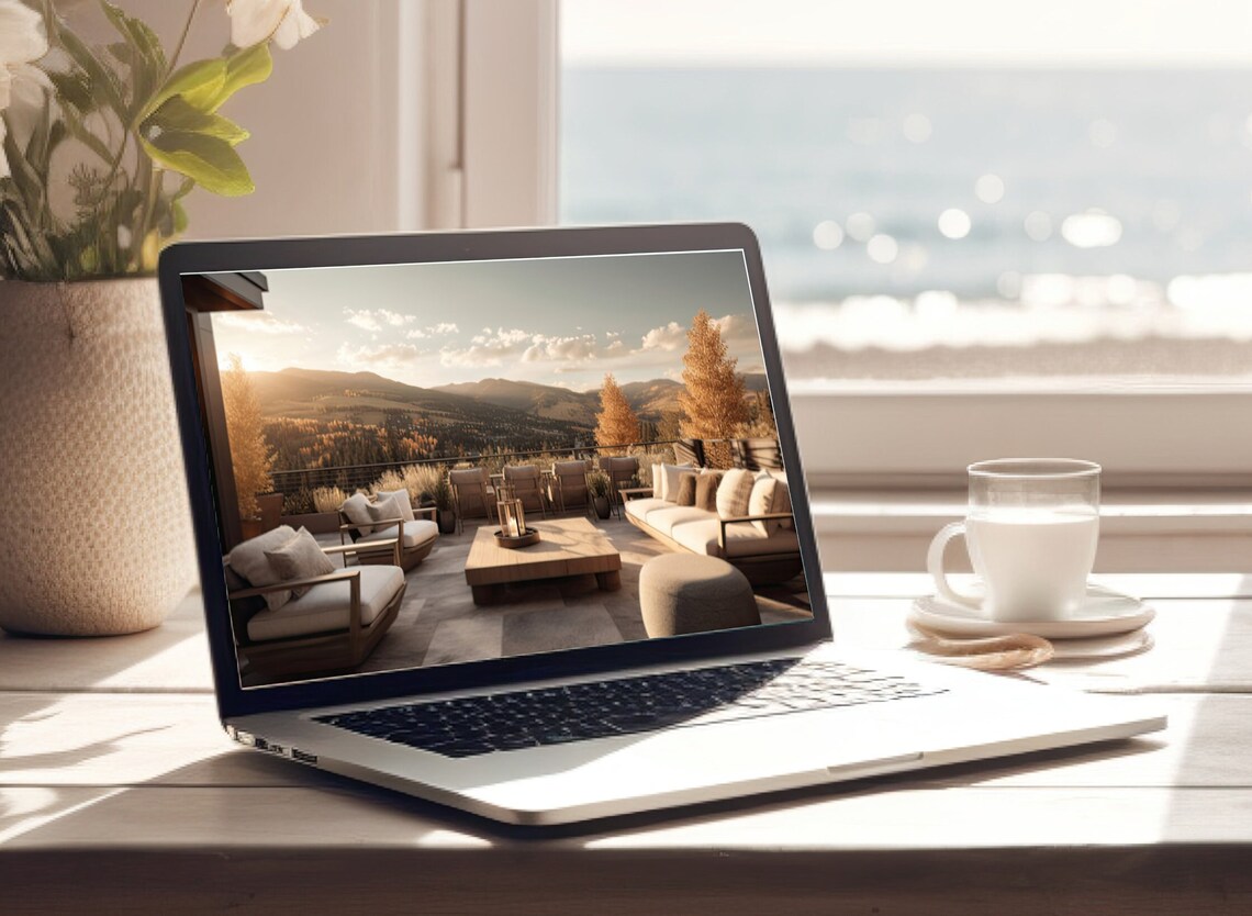 Zoom Outdoor Patio Backgrounds, Digital Backdrops for Your Next Zoom