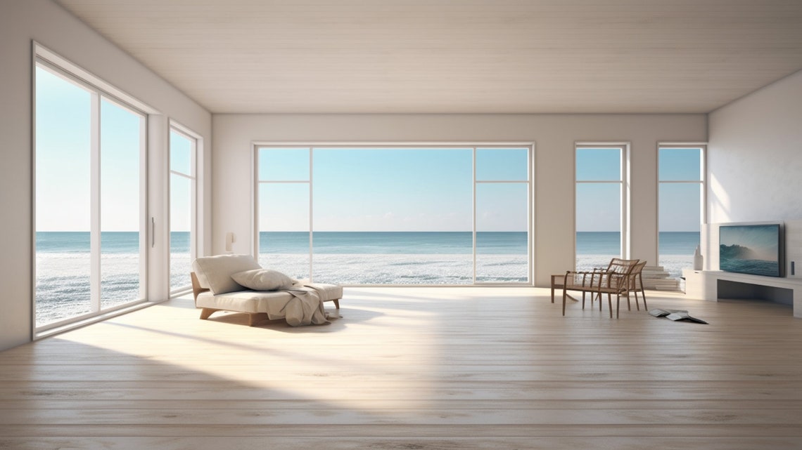 Ocean View Zoom Virtual Background, Spacious Ocean View Zoom Meeting