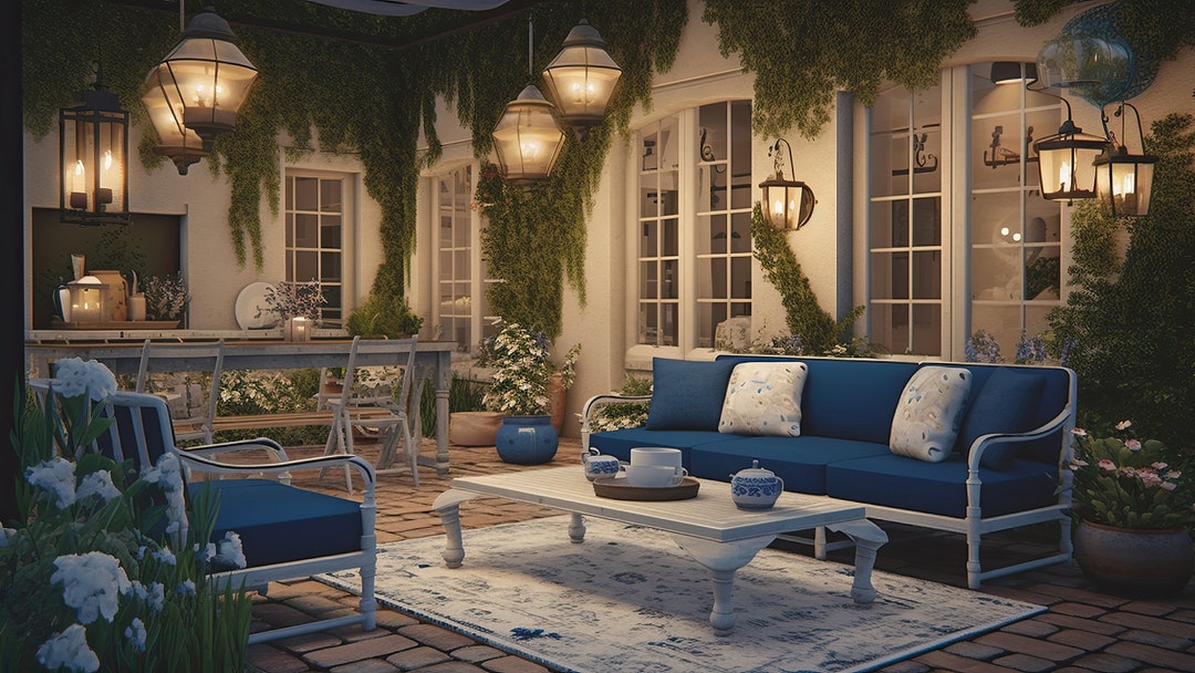 Zoom Outdoor Patio Backgrounds, Digital Backdrops for Your Next Zoom