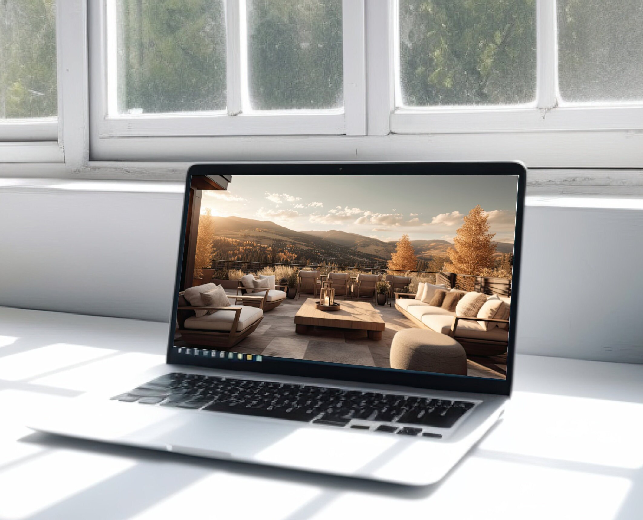 Zoom Outdoor Patio Backgrounds, Digital Backdrops for Your Next Zoom