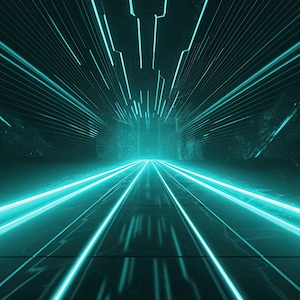 Neon Zoom Virtual Background, Spacious Zoom Meeting Backdrop