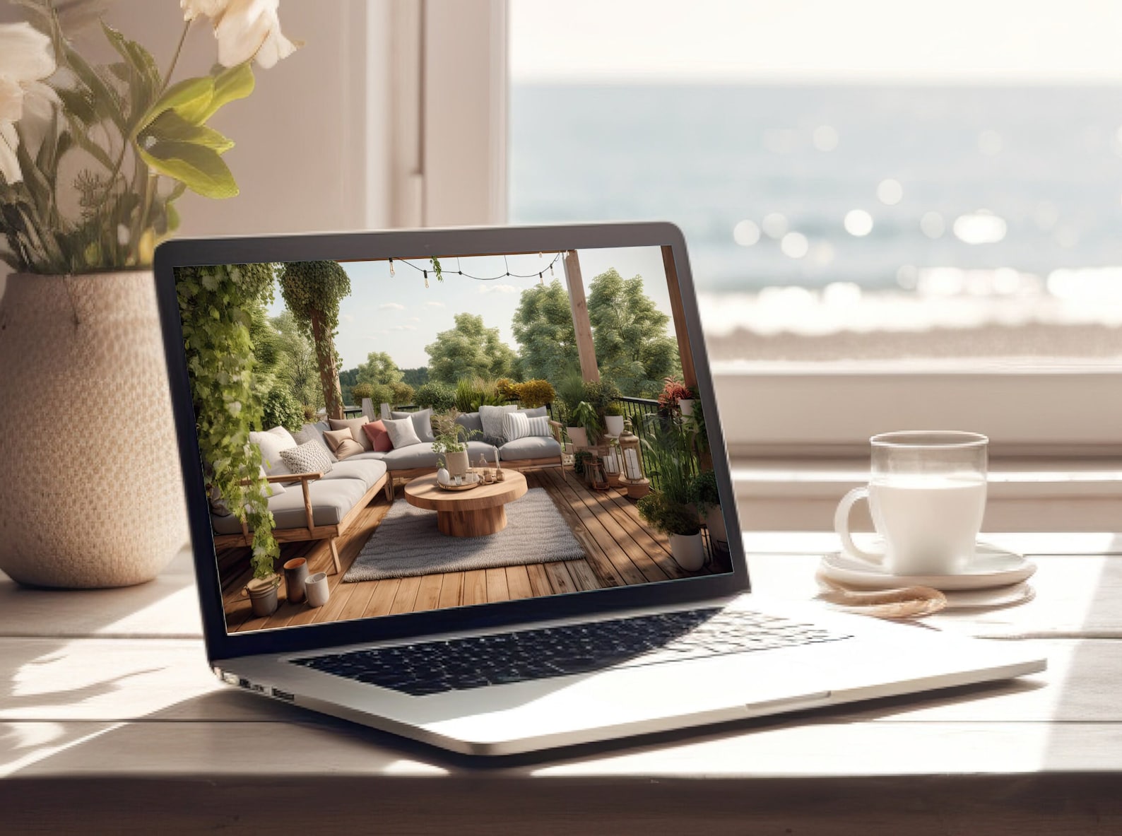 Zoom Outdoor Patio Backgrounds, Digital Backdrops for Your Next Zoom