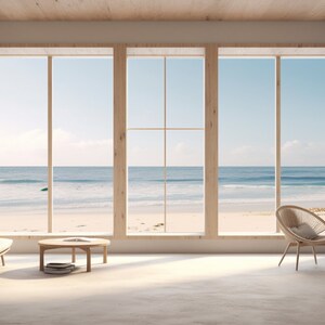 Ocean View Zoom Virtual Background, Spacious Ocean View Zoom Meeting Backdrop