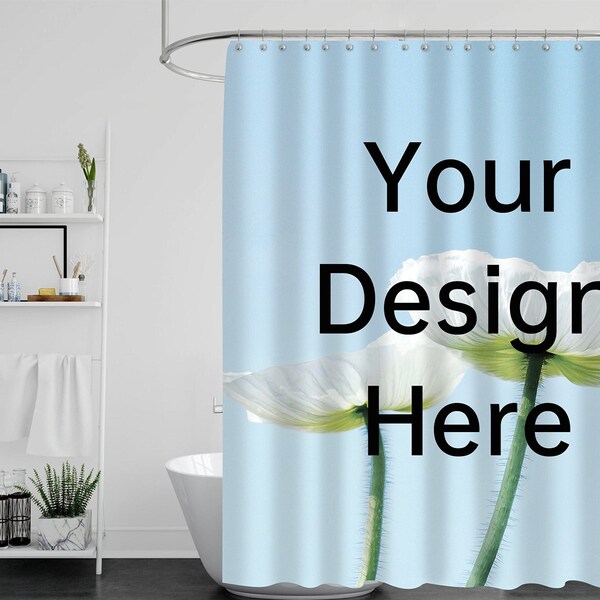 Custom Photo Shower Curtain, 10 Sizes Custom Image Shower Curtains with Any Design/Logo/Text Personalized Curtain for Bathroom Decor Gifts