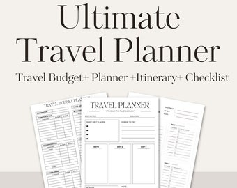 Ultimate Travel Planner: Downloadable Checklist, Itinerary & Budget Planner vacation Holiday Undated IPAD