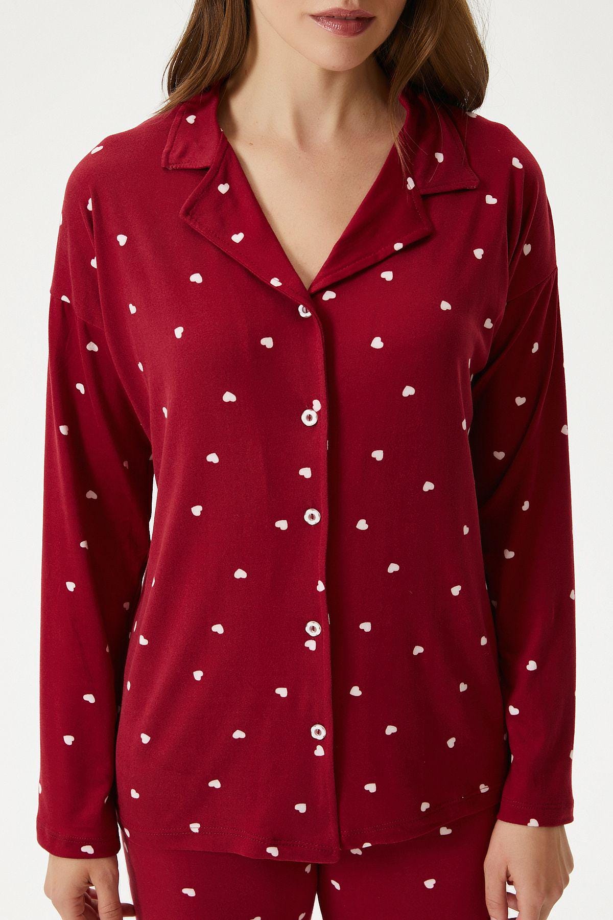 RED THE MORE I GROW HEARTS WOMAN PAJAMA SET main image 1