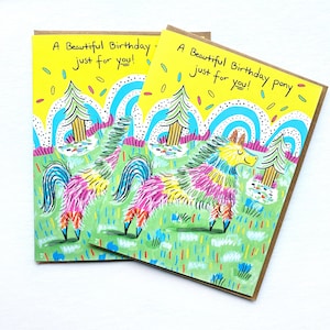 Pony Pinata Birthday Card: Whimsical Horse Design