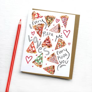 Pizza Liebeskarte, süße Valentinstag Karte, italienische Jubiläumskarte, New York Valentine, Feinschmecker Romantik Karte, lustige Liebeskarte, Pizza Herz