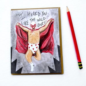 Wilde Liebeskarte, lustige Jubiläumskarte, Luchadore Karte, Wrestling Grußkarte, Schlafzimmer Wrestling, Liebeskarte, Valentines Day
