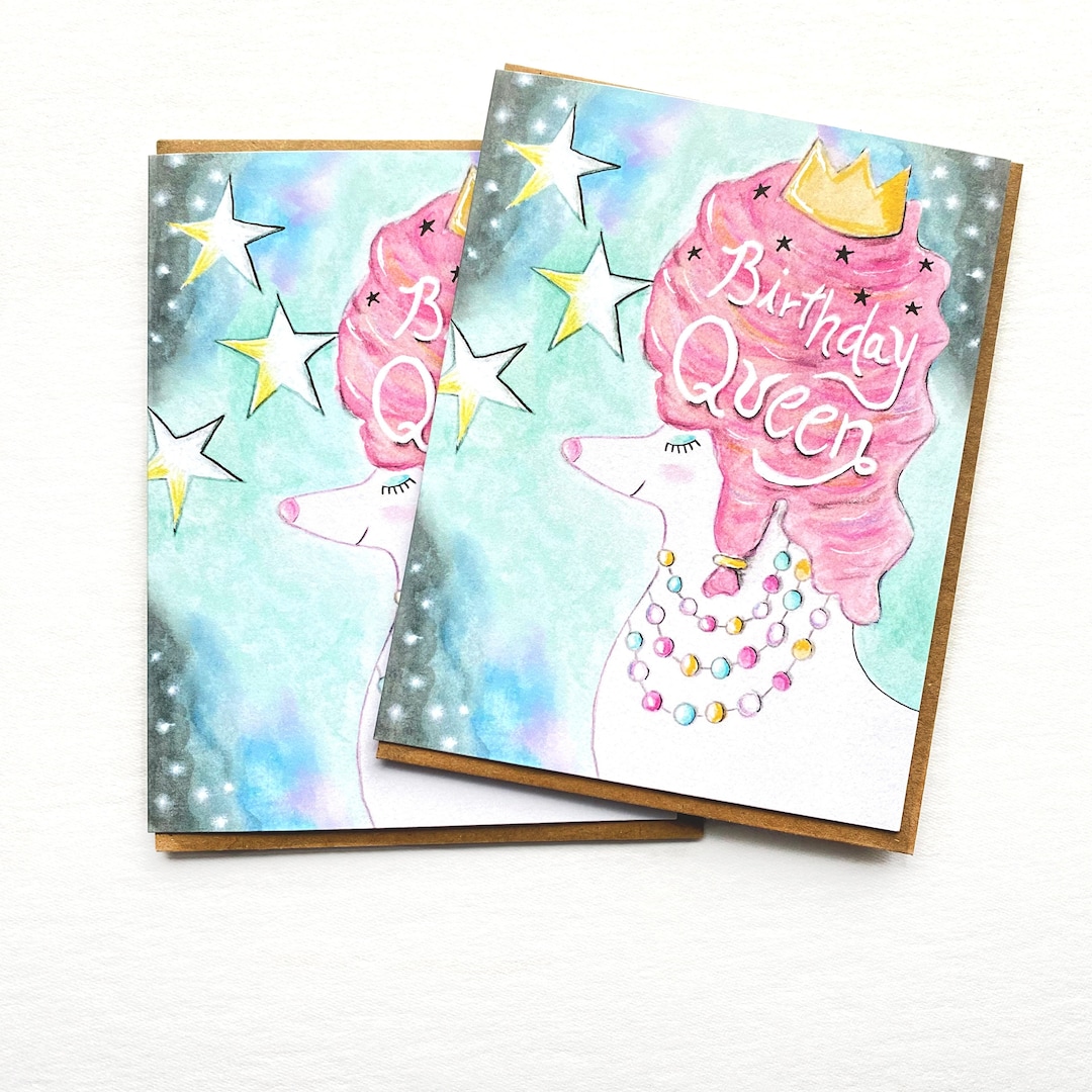 Poodle Birthday Queen Card: Royal Dog Mom Gift - Etsy