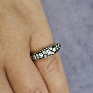 14K Yellow Gold Vintage Crown Ring with Diamond, Vintage Wedding Band, Vintage Crown Band
